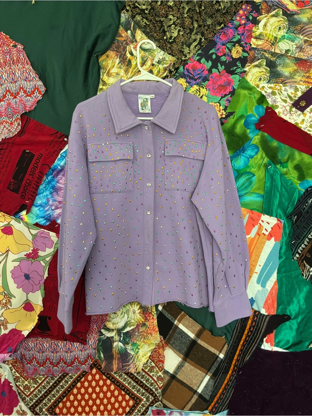 Queen of sparkles lavender embellished shacket